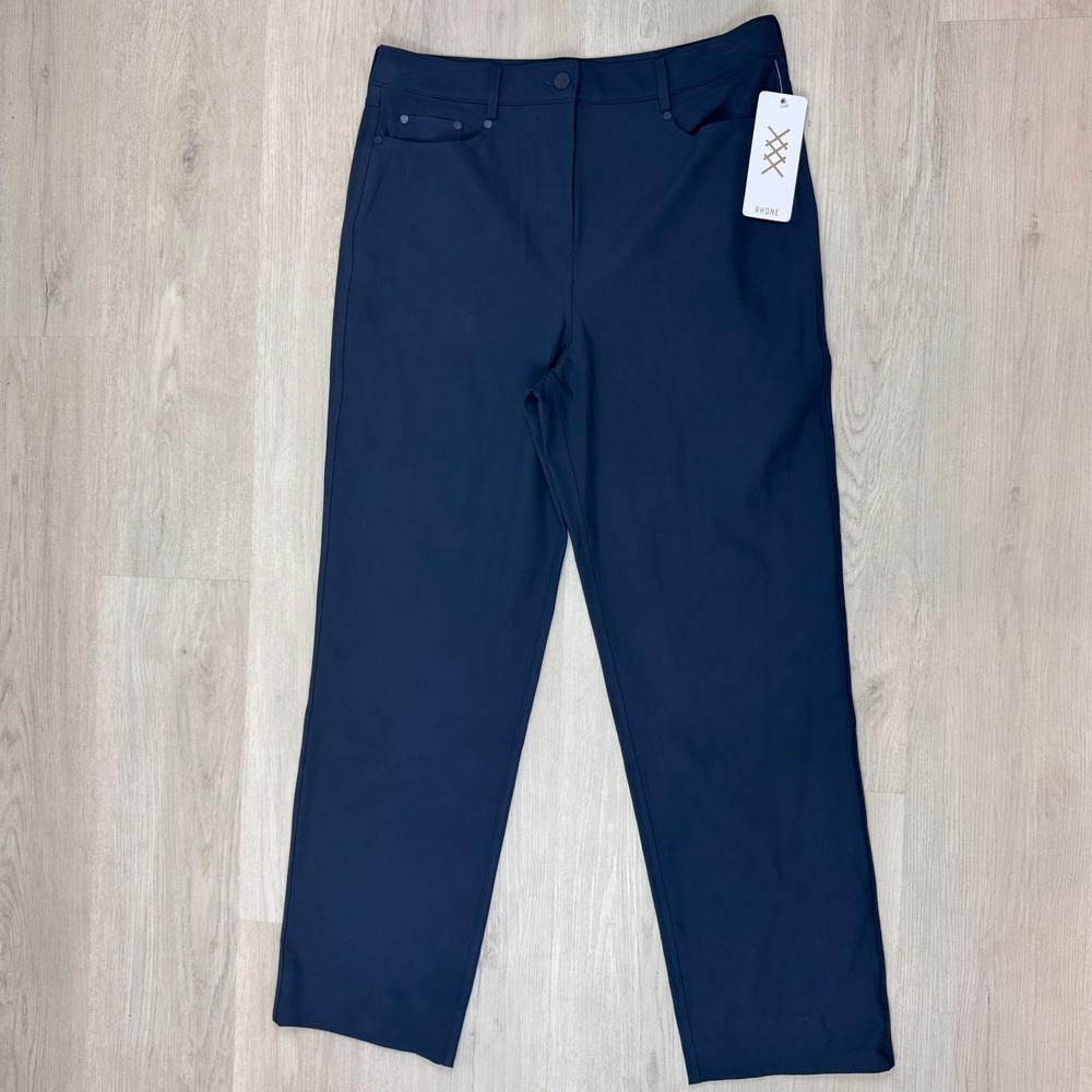 Rhone Womens Commuter Straight Leg Pant Size 14 Navy Blue